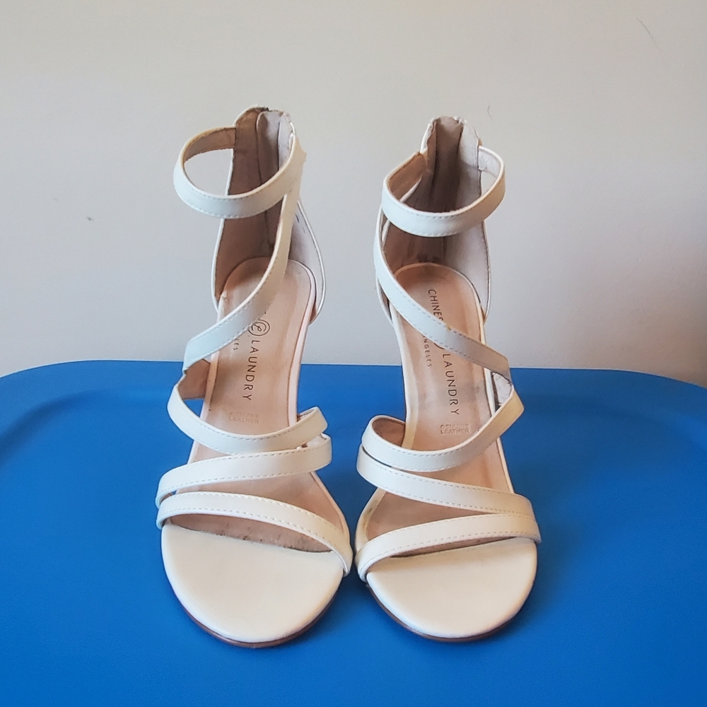 Chinese Laundry White Strappy heels
